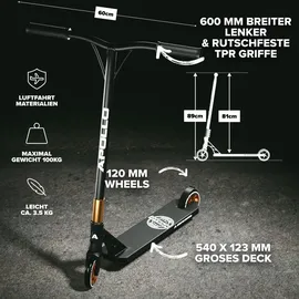 Apollo Stunt Scooter - Genesis Pro X Competition | Schwarz/Gold | in gold | Gr.: onesize