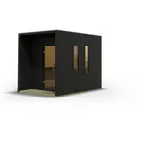 Karibu Saunahaus Laguna Blackline - 73 mm schwarz Inkl. Terrasse Ohne Ofen
