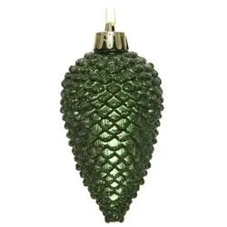 6 Christbaumschmuck Kiefernzapfen 8cm Kunststoff Weihnachtsschmuck Anhänger matt