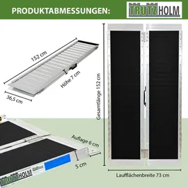 Trutzholm Rollstuhlrampe klappbar 152 cm Traglast 272 kg Alu grau schwarz beschichtet