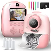 Sofortbildkamera für Kinder, 5,1 cm (2 Zoll) Display, Kinderkamera & Videokamera mit Karte 32 GB und 4 Papierrollen, HD-Auflösung 26 W Pixel, Geschenk Spielzeug für Kinder Jungen Mädchen von 3 – 14