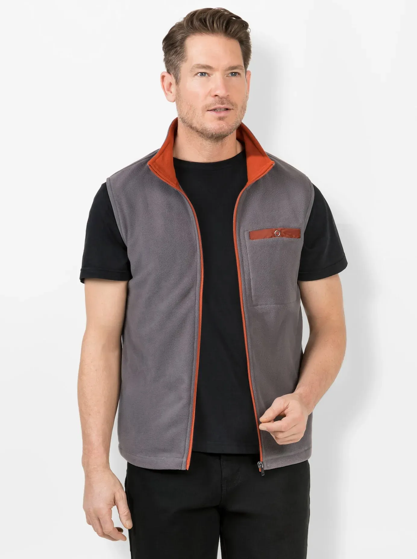 Fleecejacke CATAMARAN, Herren, Gr. 56/58, grau (anthrazit), 100% Polyester, unifarben, Jacken Fleecejacke