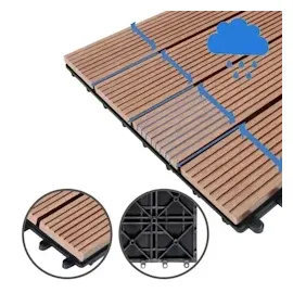 CASARIA WPC Fliesen 66er-Set Klassik Terrakotta