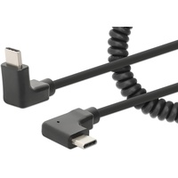 Manhattan Spiralkabel USB-C auf USB-C Ladekabel 1m schwarz