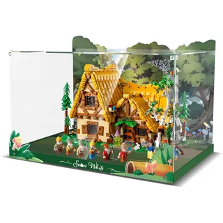 cooldac Acryl Vitrine Schaukasten kompatibel mit Lego Disney 43242 Die Hütte von Schneewittchen und den Sieben Zwergen, HD Klare Staubdichte Vitrine Modell (Nur Vitrine, Kein Ständer)
