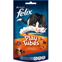 felix® Play Tubes Knusper-Leckerlis Huhn- & Lebergeschmack 8 x 50 g