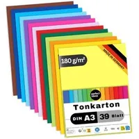 perfect-ideaz Tonpapier 13 Farben A3 180 g/m2 39 Blatt