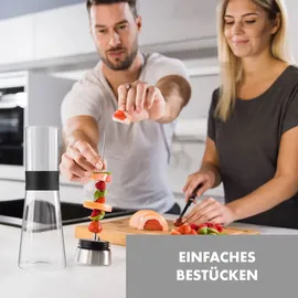 Klarstein Glaswerk Sile Karaffe 1 Liter Borosilikatglas Fruchtspieß mit Stopper