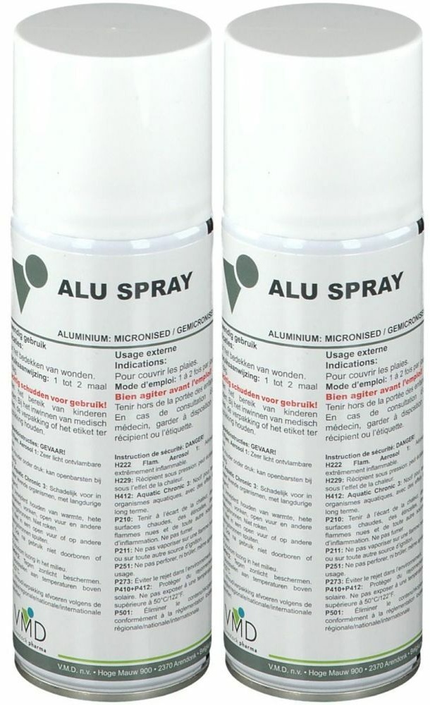 VMD Aluminium Spray Vétérinaire 2x200 ml spray