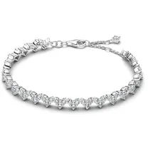 Pandora Timeless Drei Steine Herz Armband transparent 594390C01-20 Größe 20 cm