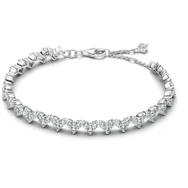 Pandora Timeless Drei Steine Herz Armband transparent 594390C01-20 Größe 20 cm