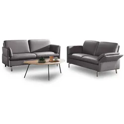 Belen Ledersofa grau 2 Sitzer