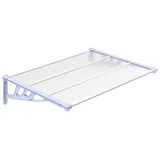 vidaXL Türvordach Grau und Transparent 122x90 cm Polycarbonat