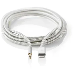 Nedis Black Weeks % | Lightning-Adapter | Apple Lightning 8-Pin | 3.5 mm Stecker | Vergoldet | rund | Nylon | Verpackung mit Sichtfenster