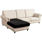 Rosnek Sofahusse Sofa Sitzbezug,Samt Sitzkissenbezug, Stretch,Schonbezug, Stretch Elastic Chaise Loung Sofahusse schwarz