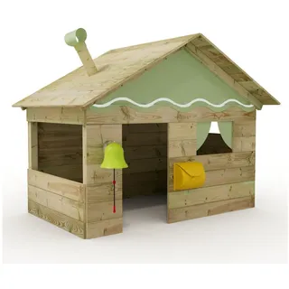 Wickey Spielhaus Hostel - Kinderspielhaus aus Holz, Gartenhaus für Kinder, extrem witterungsbeständig - aus kesseldruckimprägniertem Massivholz