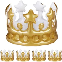Relaxdays Aufblasbare Krone 5 St. Gold
