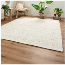 Steffensmeier Handweb Teppich Korinth | Gesunder Wollteppich | Beste Schurwolle | Natur, handgewebt, Größe: 70x130 cm