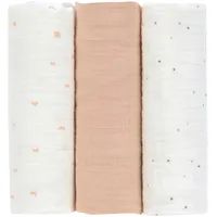 Lässig 3er-Pack Mullwindeln 85x85 cm, weiss | orange