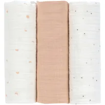 Lässig 3er-Pack Mullwindeln 85x85 cm, weiss | orange