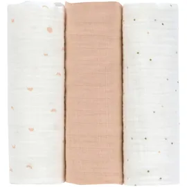 Lässig 3er-Pack Mullwindeln 85x85 cm, weiss | orange