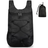 Faltbarer Rucksack, Wasserdichte Outdoor Sport Aufbewahrungstasche, Rucksack mit großer Kapazität, Reise Wander Tagesrucksack, Sporttasche Schwarz - Schwarz