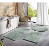 Taracarpet Badematte Homestyle rutschfest waschbar Badezimmerteppich Bad-Vorleger, WC Deko, Duschvorleger für Dusche und Badewannen sehr weich und kombinierbar Grün Blätter 120x170 cm