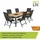 OUTLIV. Alpha Gartenmöbel-Set L (6 Plätze) Tisch 220x100cm Schwarz|Dunkelgrau
