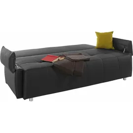 Collection AB Schlafsofa Kunstleder 2-Sitzer Schwarz