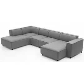 Atlantic Home Collection BULKY U-Form", grau, B:324cm T:195cm,