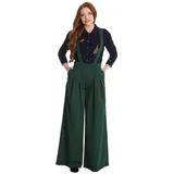 Banned Marlene-Hose Palazzo Diamond Grün Vintage Trouser abnehmbare Hosenträger grün XS