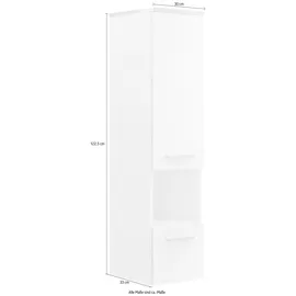 Saphir Quickset 931 Badschrank 30 x 122,5 x 33 cm Weiß