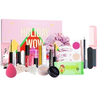 Tsuchiya Beauty Adventskalender 2023 Für Mädchen, Weihnachts Countdown Kalender Schminkset Mit Lippenstift, Lidschatten, Make-up-Tools, Weihnachten Advent Geschenk Für Frauen Und Mädchen