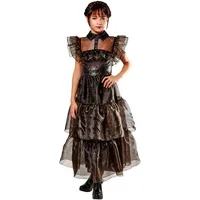Rubie's Wednesday Addams Kostüm für Mädchen Rave 'n Dance – Halloween – Karneval (14-16 Jahre XL (156-160cm))