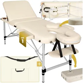 Tectake tectake® 3 Zonen Massageliege, Breite 61 cm, Polsterung 5 cm, mit Aluminiumgestell, 210 x 95 x 90 cm