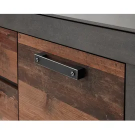 furn.design Kleiderschrank grau Braun, Kunststoff, Nachbildung, Uni, 3 Fächer, 1 Schubladen, Sockel, 150x201x62 cm Schlafzimmer, Kleiderschränke