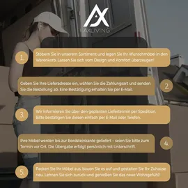 ax living Ecksofa mit Schlaffunktion Braun Olettio L-Form 265 cm L - Braun