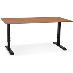 Kadima Design Schreibtisch höhenverstellbar | 160x80 cm | Holz-Metall Design Ergonomisch | Computertisch Braun-Schwarz