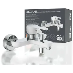 Badewannenarmatur DIZIANI, Mischbatterie Badewanne, Wasserhahn Bad, Wannenarmatur in Weiß/Chrom