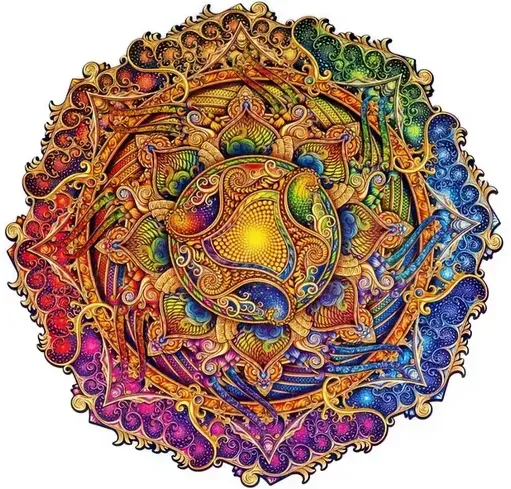 ELLIOT UNIDRAGON - Mandala des unerschöpflichen Reichtums (25 x 25 cm - Größe M) Holzpuzzle - 200 Teile