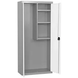 Proregal Putzmittelschrank AMEGO HxBxT 180x80x40cm | 3x Fachboden Weiß-Grau