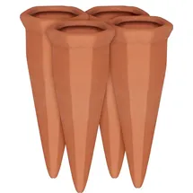 Relaxdays 40 x Tonkegel Bewässerung im Set, Pflanzen Wasserspender Ton, Wein und PET Flaschen Bewässerungskegel, Terracotta