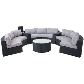 MCW Polyrattan Lounge-Set Luxus XXL anthrazit/grau
