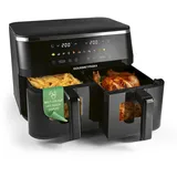 GOURMETmaxx Doppelkammer Heißluftfritteuse 2 x 4,5 l schwarz