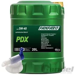20 Liter Fanfaro Pdx 5w-40 Synthetisches Motoröl + Hahn Acea C3 Auch Cng + Lpg: