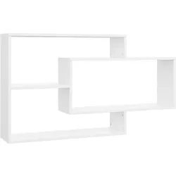 vidaXL Wandregale Weiß 104x20x58,5 cm Holzwerkstoff