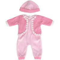 ZWOOS Puppenkleidung für New Born Baby Puppen 35-43 cm, niedlich Wolle Outfit mit Hut kompatibel mit Baby Born, Baby Annabell, Nenuco und Mehr (Rosa)
