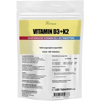 Pro Natural Vitamin K2 MK7 - 200μg + Vitamin D3 - 5.000 IE je 180 Tabletten