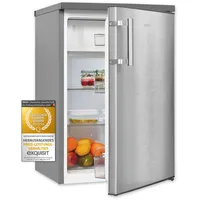 Exquisit Kühlschrank KS516-4-H-010D inoxlook | 120 l | 4*-Gefrieren | Glasablage