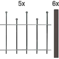 GAH Alberts Zaun-Set 1000 x 49,5 cm Anthrazit-Metallic/Stahl